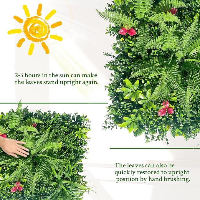 ODTORY Artificial Grass Wall Backdrop Panels: 40×40 in UV-Anti Greenery Boxwood - Image 7