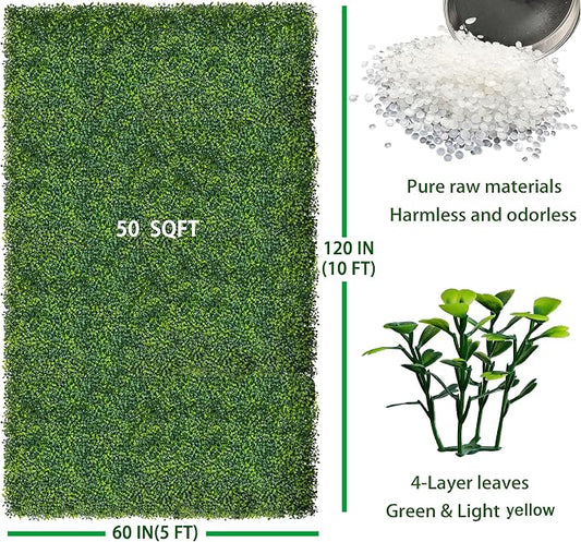 ODTORY Artificial Boxwood Roll Panels: 5FT X 10FT UV-Anti Artificial Ivy - Image 2