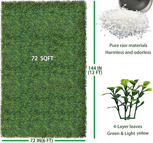 ODTORY Artificial Boxwood Roll Panels: 6FT X 12FT UV-Anti Artificial Ivy - Image 2