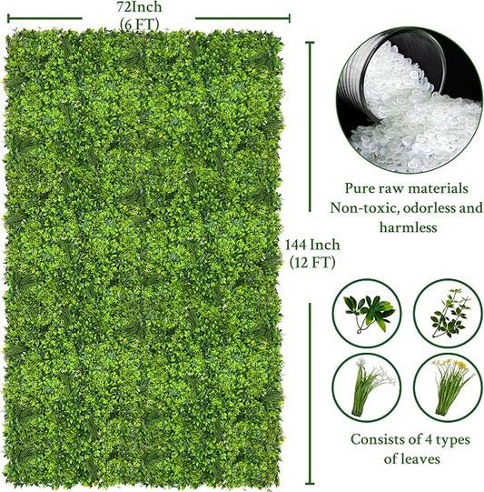 ODTORY Artificial Plant Wall Roll: 72 X144 in UV-Anti Ivy Privacy Fence Screen - Image 2