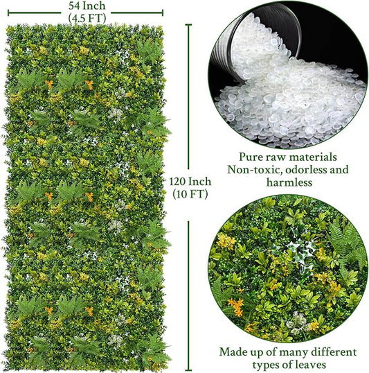 ODTORY Artificial Boxwood Hedges Panels Roll:54'' x 120'' UV-Anti Faux - Image 2
