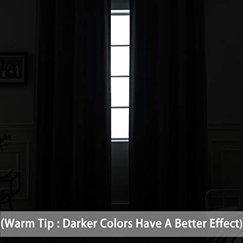 Yakamok 100% Blackout Thermal Insulated Grommet Curtains, Noise Reducing - Image 8