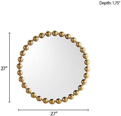 Madison Park Round Mirror, Metal Frame Circle Mirror 27 inch, Wall Art Decor - Image 4