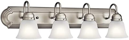 Kichler 30" 4-Light Vanity Bath Light in Brushed Nickel, Modern Bathroom Light - Image 5
