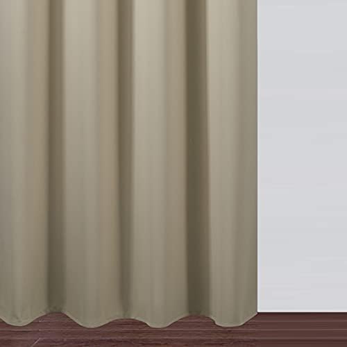 LEMOMO Blackout Curtains 66 x 84 inch/Beige Curtains Set of 2 Panels/Thermal - Image 9