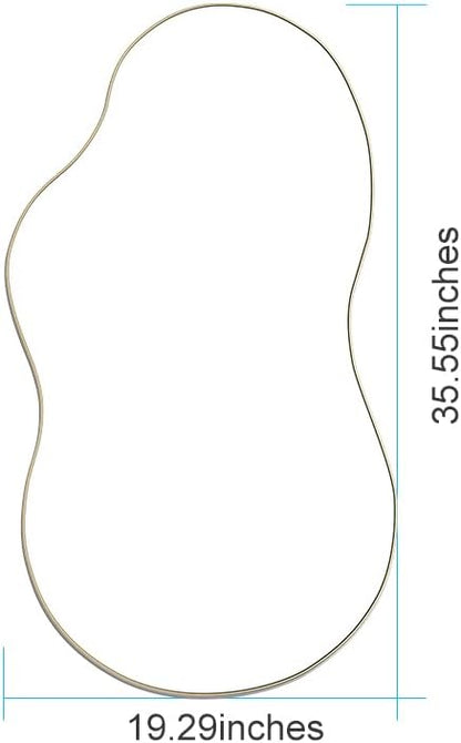Itrue 20x36 Inch Gold Framed Irregular Tempered Glass Wall Mirror, Asymmetrical - Image 2