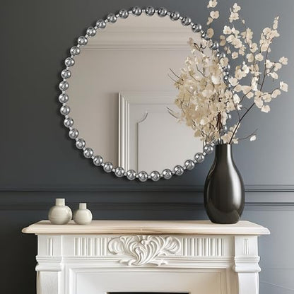 Madison Park Round Mirror, Metal Frame Circle Mirror 36 inch, Wall Art Decor - Image 10