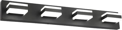 SOLFART Black Bathroom Light Fixtures 4 Lights Bathroom Vanity Light LED Vanity by SOLFART