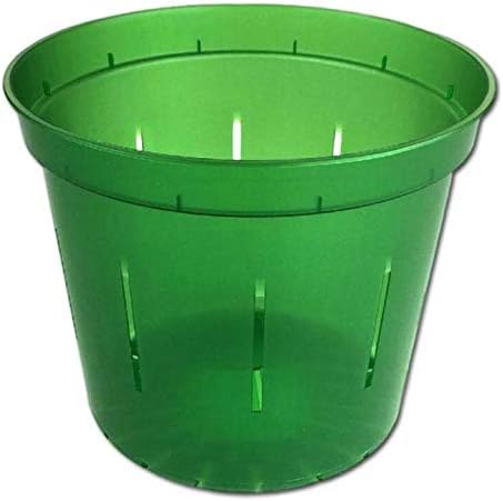 rePotme 6 inch Orchid Pot 3 Pack - Slotted Orchid Pots with Holes for Repotting (Green Emerald)