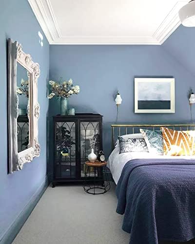 Safiyya 393"x17.7" Blue Wallpaper Grey Blue Peel and Stick Wallpaper Contact - Image 4