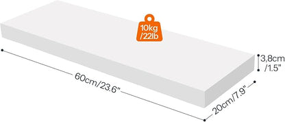 HOOBRO Floating Shelves for Wall, Wall Mounted Shelf Set of 2, 23.6" Hanging - Image 3