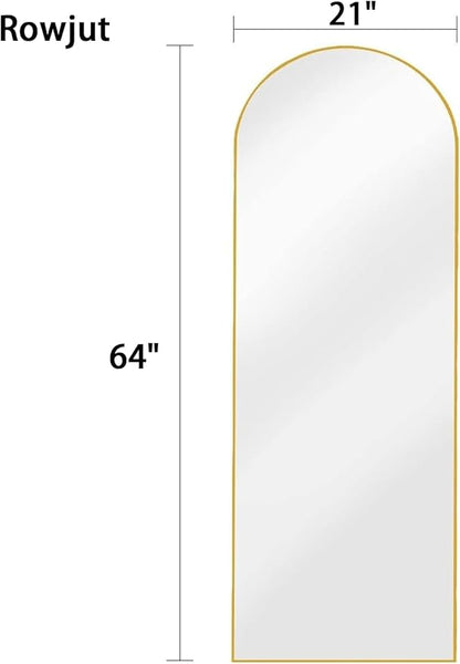 Rowjut 64"x21"Floor Mirror Arched Full Length Mirros, Mirror Floor Length - Image 4