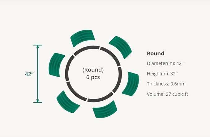 Vego garden 32" Tall 42" Round Raised Garden Bed Raised Bed Planter Box for Vegetables Flowers Patio-Modern Gray