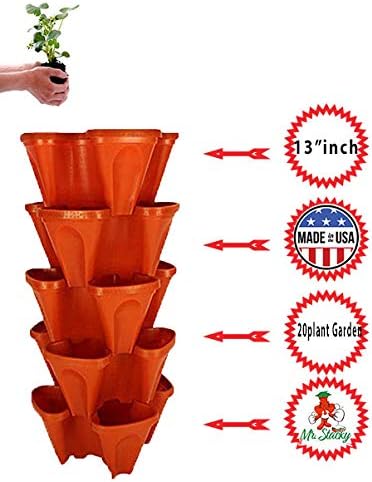Mr. Stacky 5-Tier Strawberry Planter Pot, 5 Pots