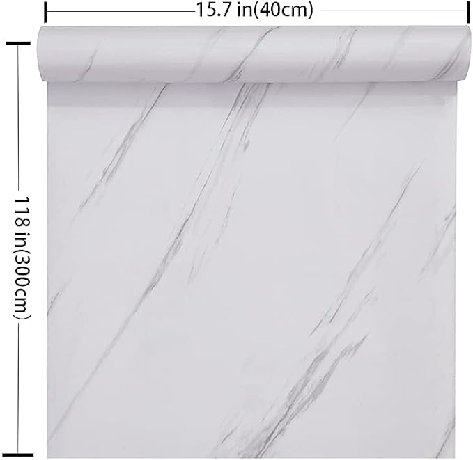 Glossy Marble Paper Granite Gray/White Wallpaper Peel and Stick Wallpaper Self - Image 5
