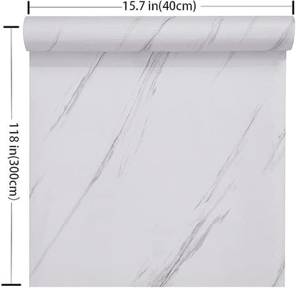 Glossy Marble Paper Granite Gray/White Wallpaper Peel and Stick Wallpaper Self - Image 5