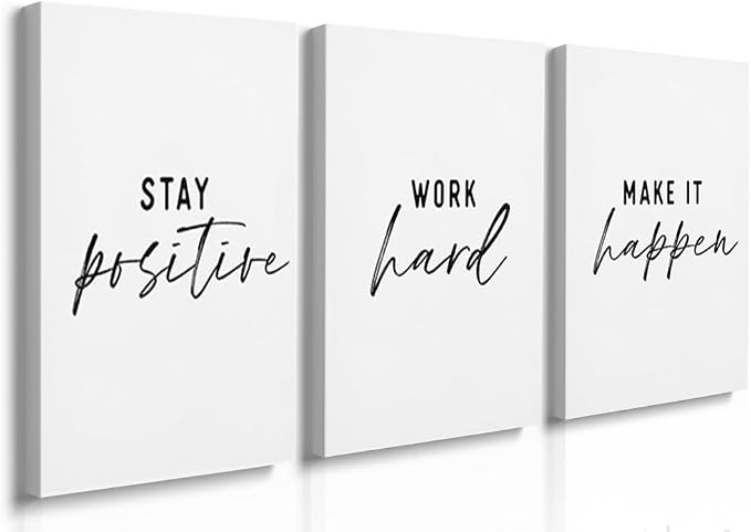 GUBIYU Inspirational Wall Decor Stay Positive, Work Hard, Make it Happen Wall by GUBIYU