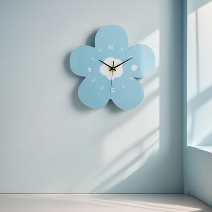 12 Inch Blue Flower Wall Clock Petal Design Wall Clock Silent Non Ticking Clock - Image 3