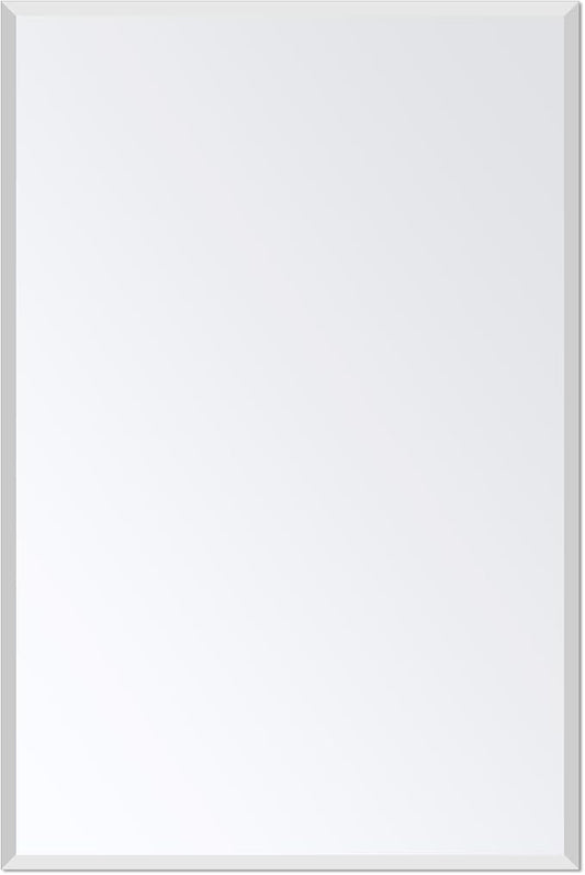 Frameless Bathroom Mirror for Wall, Rectangle Beveled Edge Mirror for Over Sink by Ruomeng