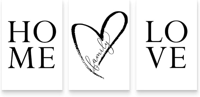GUBIYU Home Love Wall Decor Set of 3 Prints by GUBIYU