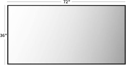 LOAAO 72"X36" Black Rectangle Bathroom Mirror Wall, Matte Black Aluminum Alloy - Image 6