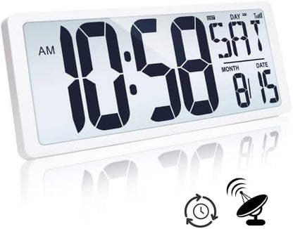 TXL Atomic Clock with Backlight, 14.2" Digital Wall Clock, Battery Operated by TXL