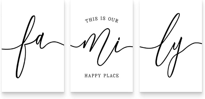 GUBIYU White Family Wall Decor Home Wall Art Set of 3 by GUBIYU