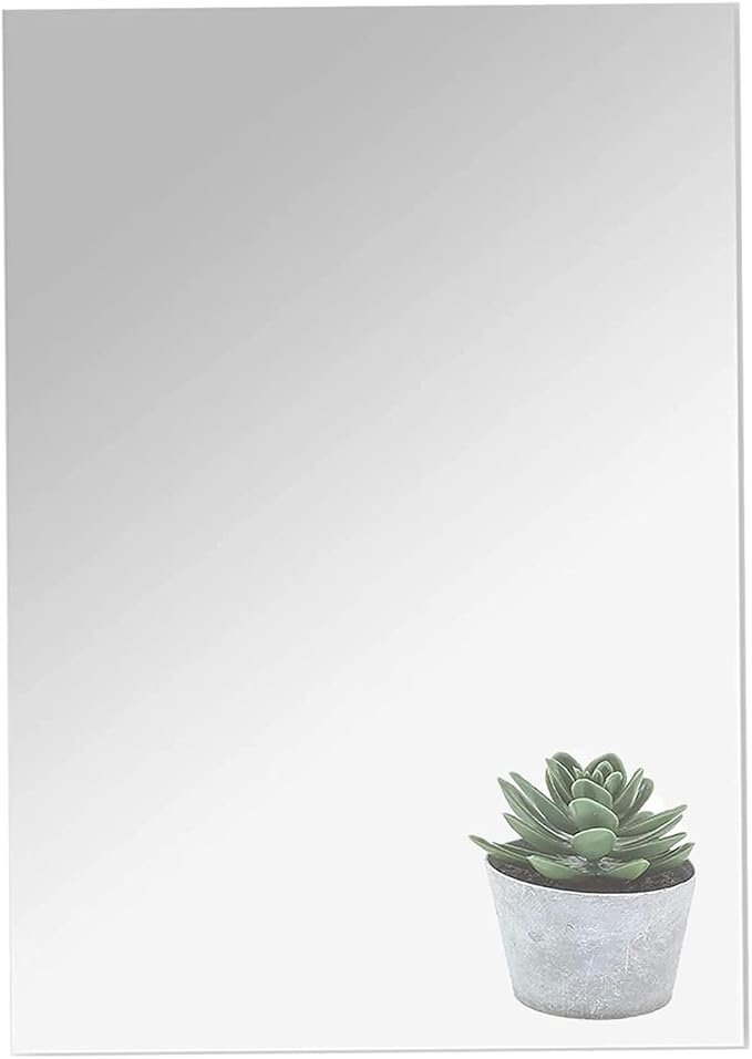 16"x12" Acrylic Mirror Sheet, Flexible Non Glass Body Mirror Tiles Large Self by DARENYI
