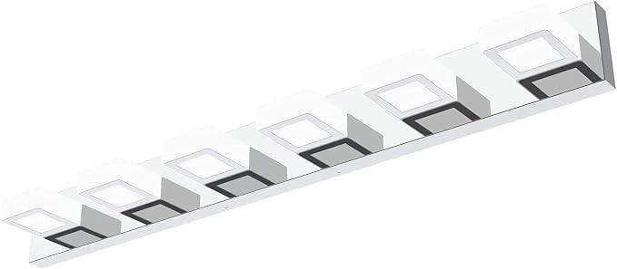 Ralbay Modern Chrome Bathroom Vanity Lights Dimmable 6 Lights Acrylic Stainless by RalbayLighting