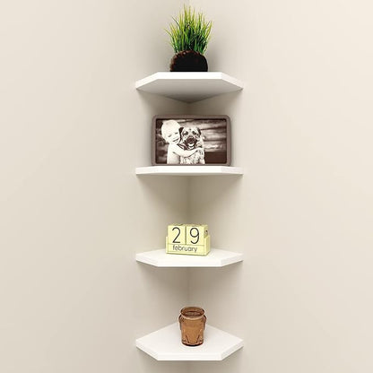 WELLAND 7-Inch Floating Corner Shelves Set of 2, Wall Mounted Storage Shelf - Image 5
