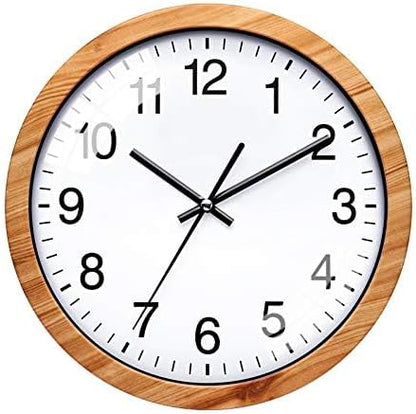 NUOVO 10 Inch Wooden Round Wall Clock Silent & Non-Ticking Retro Wall Clock - Image 2