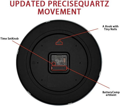 HZDHCLH Wall Clock Red, Silent Wall Clocks Battery Operated 10 Inch Modern Non - Image 4