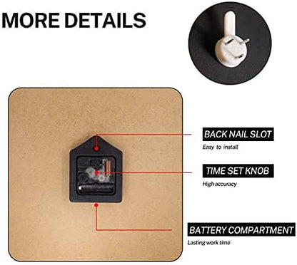 ArtSocket Wooden Wall Clock Silent Non-Ticking, Battery Operated - Image 6