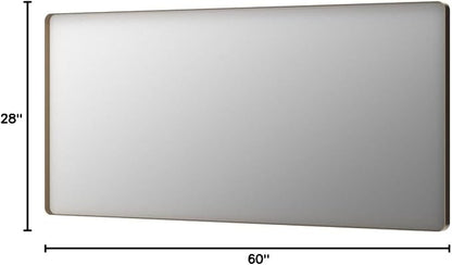 LOAAO 60”X28” Gold Bathroom Mirror, Rounded Rectangle Gold Frame Mirror - Image 9