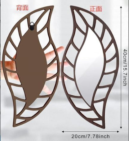 Roowest 2 Pcs Decorative Mirror Wall Decor Leaf Teardrop Mirror Wall Mounted - Image 7