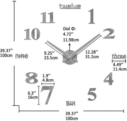 VANGOLD Large DIY Wall Clock Modern 3D Wall Clock - Image 4