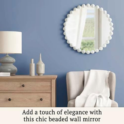Madison Park Round Mirror, Metal Frame Circle Mirror 27 inch, Wall Art Decor - Image 2