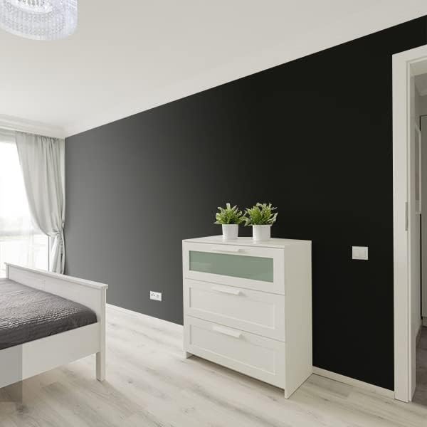 Yancorp 15.7"x787"/65.6 Feet Matte Black Peel and Stick Wallpaper Removable - Image 4