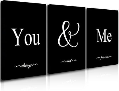 GUBIYU Set of 3 Framed Farmhouse You and Me Wall Art Above Bed Wall Decor by GUBIYU