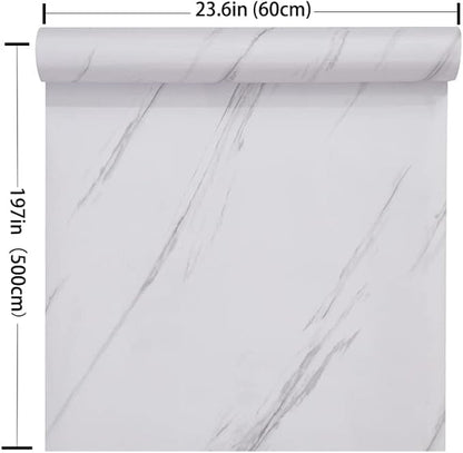 Glossy Marble Paper Granite Gray/White Wallpaper Peel and Stick Wallpaper Self - Image 7