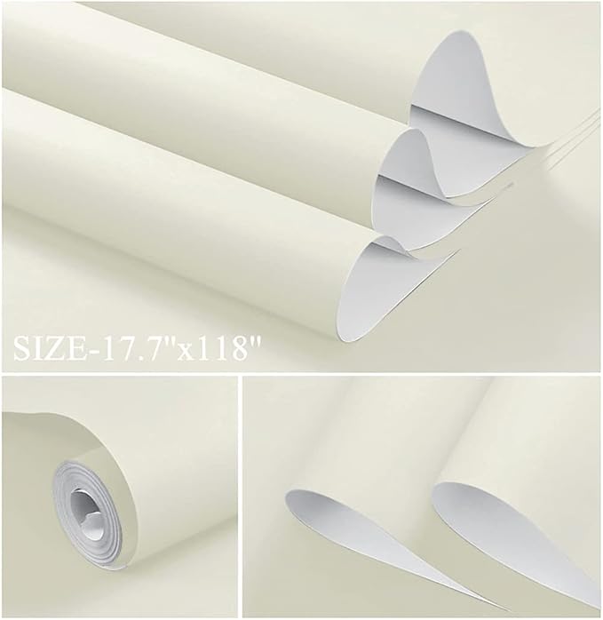 Dimoon 78.7''x17.7'' White Peel and Stick Wallpaper Contact Paper Modern Self - Image 2