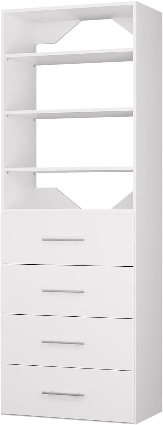 ROOMTEC Modular Closet System, 19.5" 4 Drawer Shelf Closet Tower Wall-Mounted - Image 9