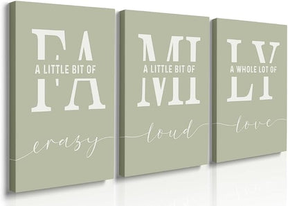 GUBIYU Farmhouse Family Wall Art Set of 3, Home Love Framed Canvas Prints by GUBIYU
