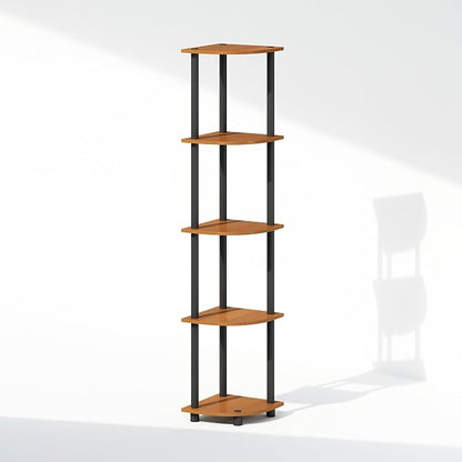 Furinno Turn-N-Tube Storage Shelves, 5-Tier Book Shelf, Corner Shelf, Toolless - Image 5