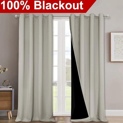 NICETOWN Full Shading Curtains 90 inches Long 2 Panels Set - Image 2