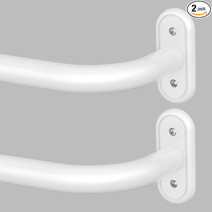2 Pack Curtain Rods 32-46 Inch, 1 Inch Adjustable Heavy Duty Room Darkening by Wolistsa