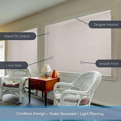 Lotus & Windoware Cordless 1" Vinyl Mini Blind 32" Wide x 64" Long - Image 6