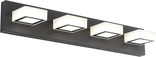 Ralbay Modern LED Black Vanity Lights 4 Lights Acrylic Bathroom Vanity Lighting by RalbayLighting