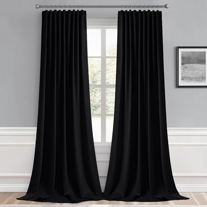 MIULEE Back Tab Blackout Curtains 108 Inch Long 2 Panels Set - Image 9