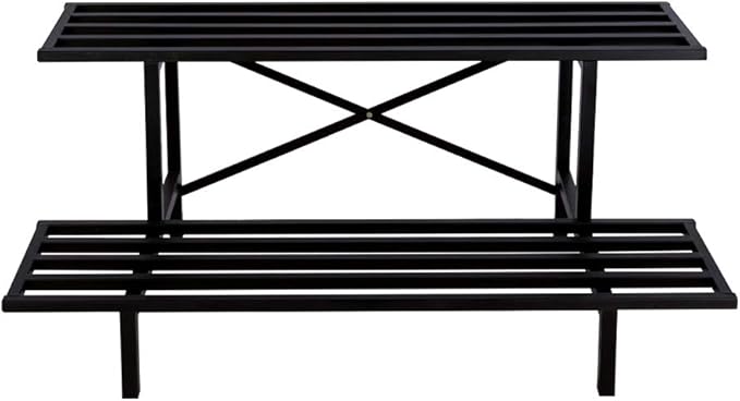 Zhongma 2 Tier Sturdy Metal Plant Stand Heavy Duty Plant Holder for Home Indoor and Outdoor,L45.67 x W17.5 x H14 inch, 440 LBS Capacity & Heavy Duty Construction …